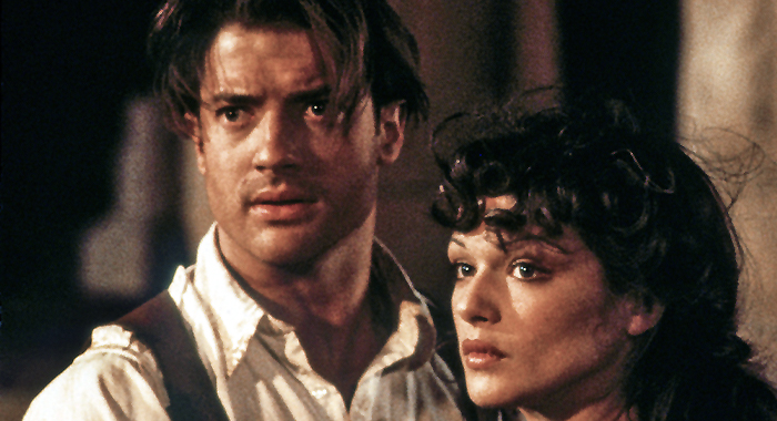 Brendan Fraser and Rachel Weisz in The Mummy (1999)