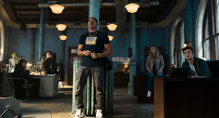 Karen Fukuhara, Tomer Capone, Laz Alonso, Erin Moriarty, and Jack Quaid in The Boys: Season 4