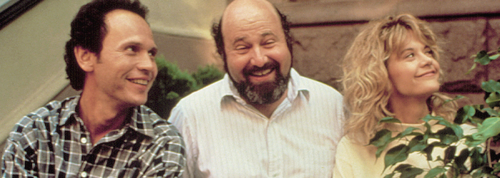 Billy Crystal, Rob Reiner, and Meg Ryan on the set of When Harry Met Sally... (1989)