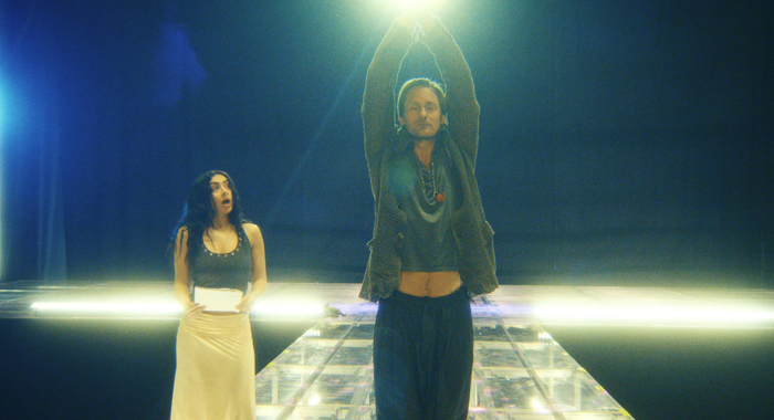 Charli XCX and Alexander Skarsgård in The Moment (2026)