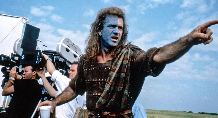 Mel Gibson on the set of Braveheart (1995)