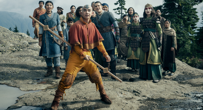 Kiawentiio, Gordan Cormier, Ian Ousley, and Maria Zhang in Avatar: The Last Airbender: Season 2 (2026)