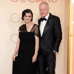 Megan Everett-Skarsgård and Stellan Skarsgård attend the 98th Oscars at Dolby Theatre on March 15, 2026 in Hollywood, California. (Photo by Kevin Mazur/Getty Images)