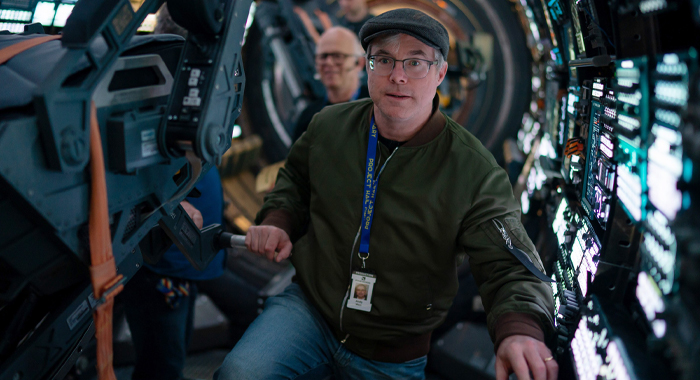 Author Andy Weir on the set of Project Hail Mary (2026)