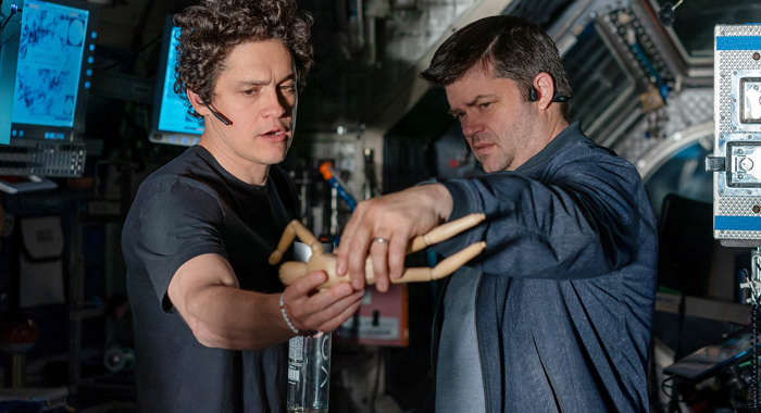 Directors Phil Lord and Christopher Miller on the set of Project Hail Mary (2026)