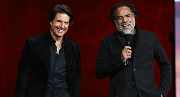 Tom Cruise and Alejandro González Iñárritu presenting Digger at CinemaCon 2026