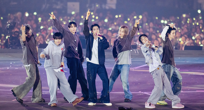 BTS performing on stage