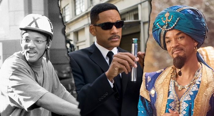 Will Smith in Made in America, Men in Black 3, and Aladdin