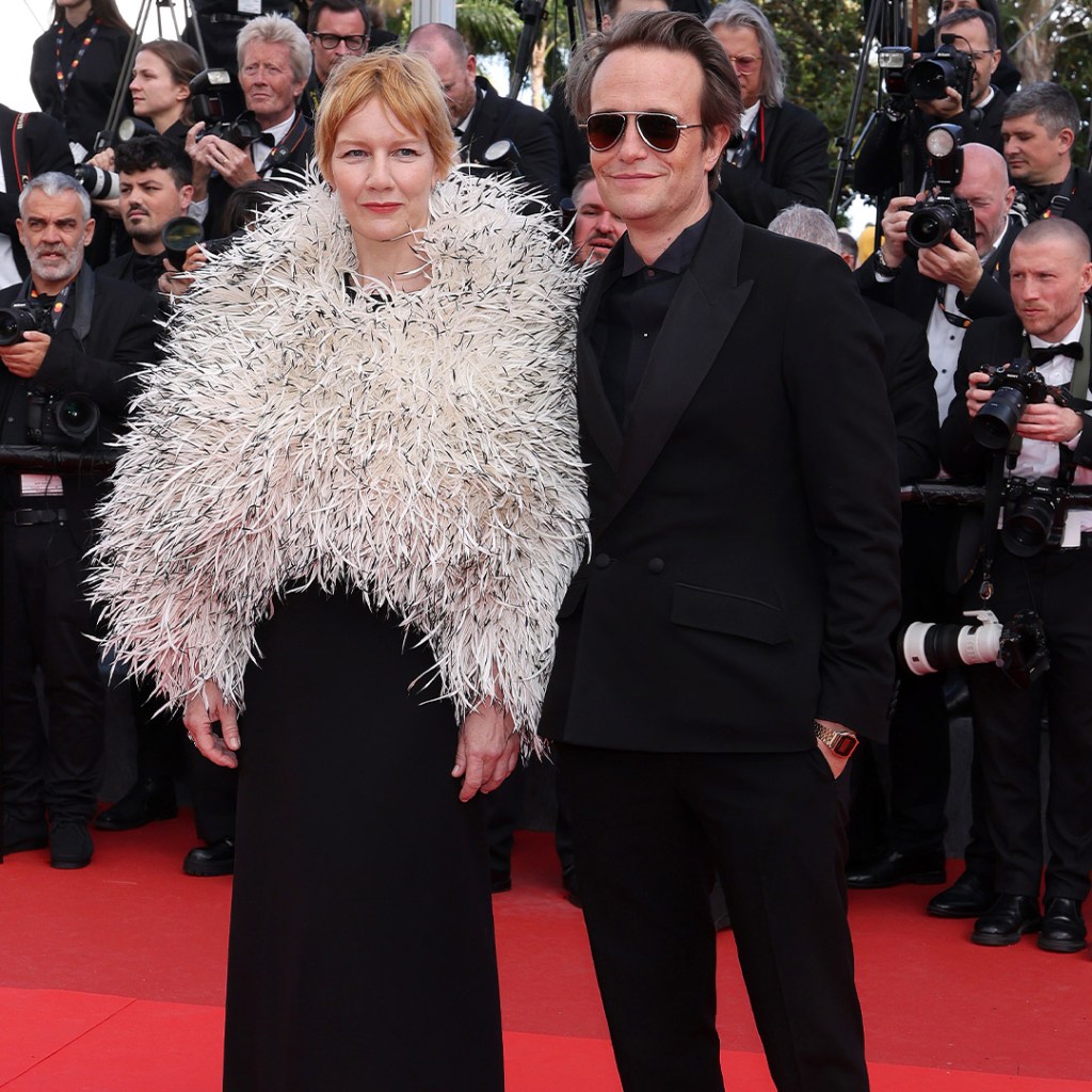 Sandra Hüller and August Diehl attend the "Fatherland" screening during the 79th annual Cannes Film Festival at Palais des Festivals on May 14, 2026 in Cannes, France. (Photo by Pascal Le Segretain/Getty Images)
