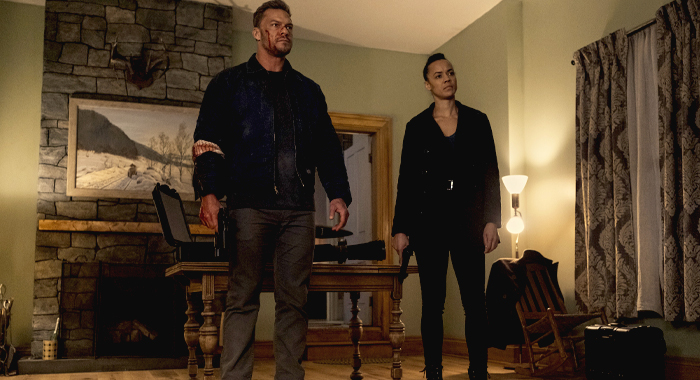Alan Ritchson and Maria Sten in Reacher: Season 3