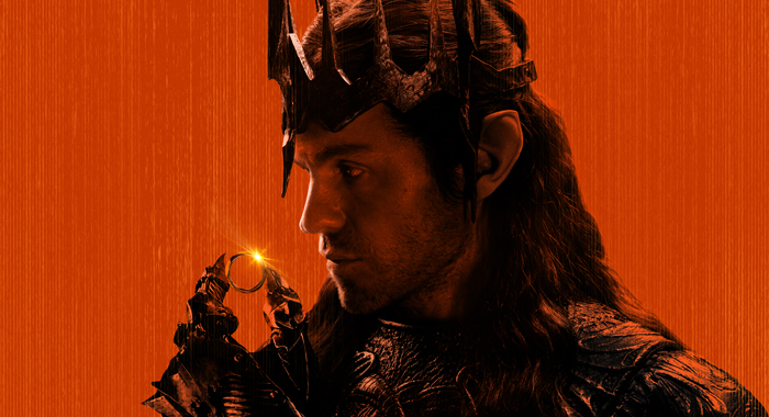 Charlie Vickers as Sauron in the poster art for The Lord of the Rings: The Rings of Power: Season 3 (2026)