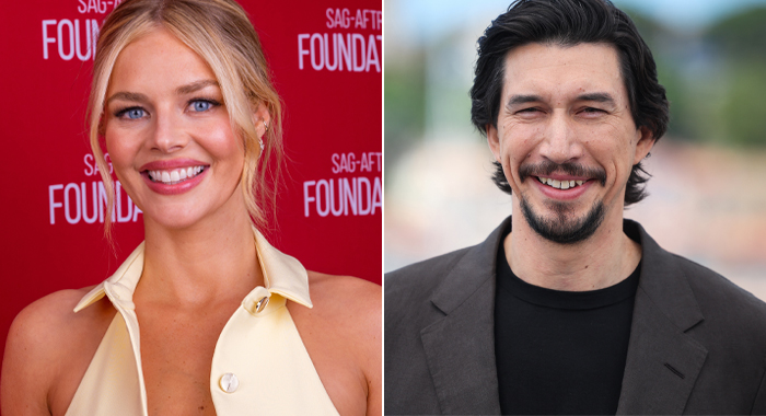 Samara Weaving and Adam Driver
