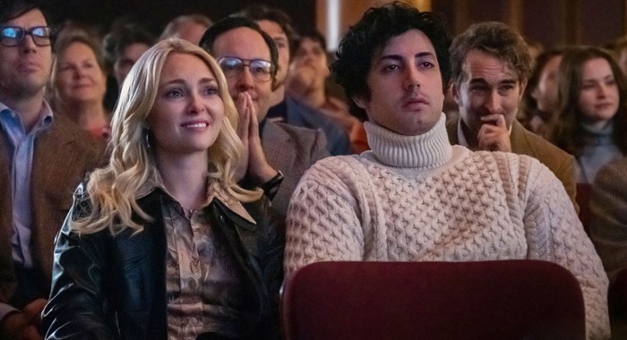 Toby Kebbell, AnnaSophia Robb, P.J. Byrne, and Anthony Ippolito in I Play Rocky (2026)