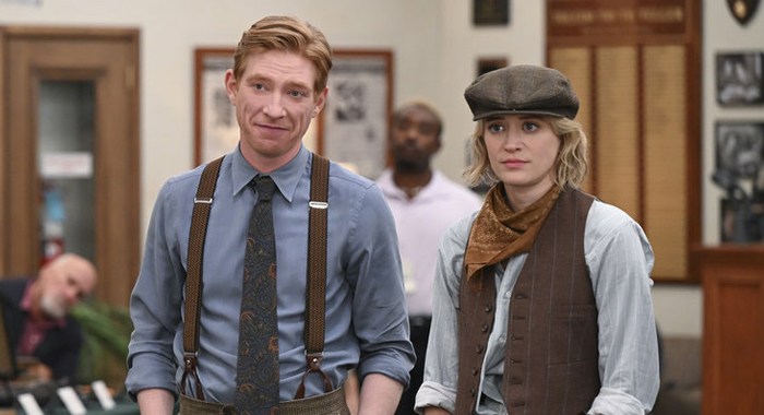 Domhnall Gleeson and Chelsea Frei in The Paper: Season 2 (2026)