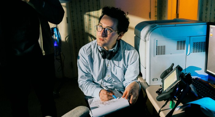 Director Lance Oppenheim on the set of Primetime (2026)